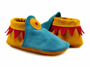 kids-roo-moccasin-blue-tan-side